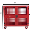 American Hawk Industrial Security Cart 60'' W x 25'' D x 54'' H - Locking Utility Cart With Adjustable Shelf AH1551RED